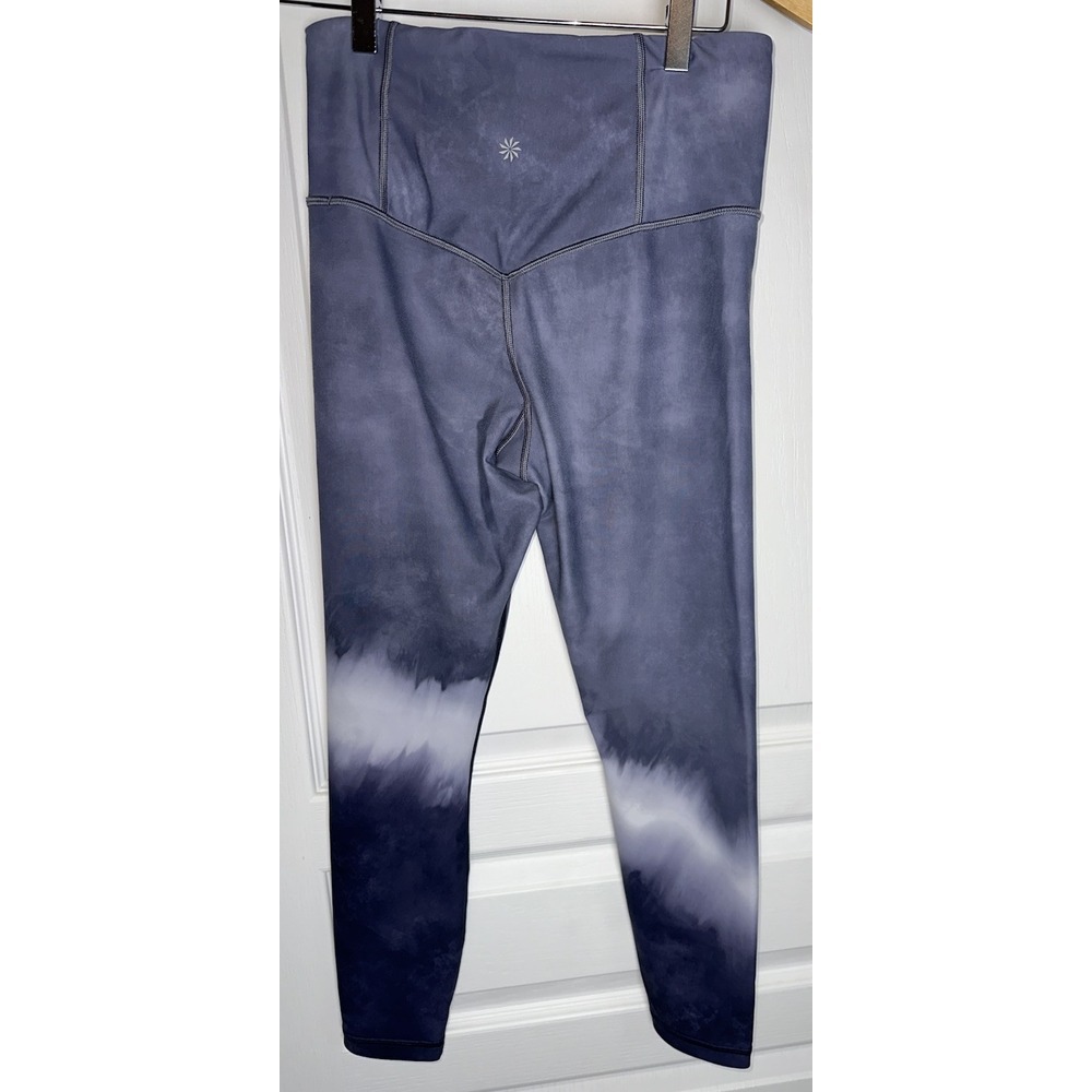Athleta Elation Watercolor Stripe‎ 7/8 Tights Small Navy